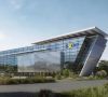 Ein computeranimiertes Bürogebäude von Svolt verdeutlich die Baupläne des chinesischen Batteriespezialisten im Saarland