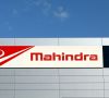 Udine, Italy. February 27 2021. Mahindra logo on the facade of the dealer of the area. It is an Indian multinational automotive manufacturing corporation.