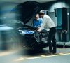 Audi E-Tron in einem Versuch zum bidirektionalen Laden